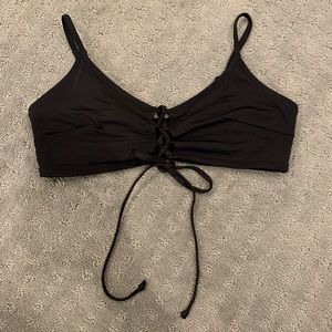 H&M Womens Black Lace Up Bathing Suit Swim Suit Top Bralette Style Size 14.